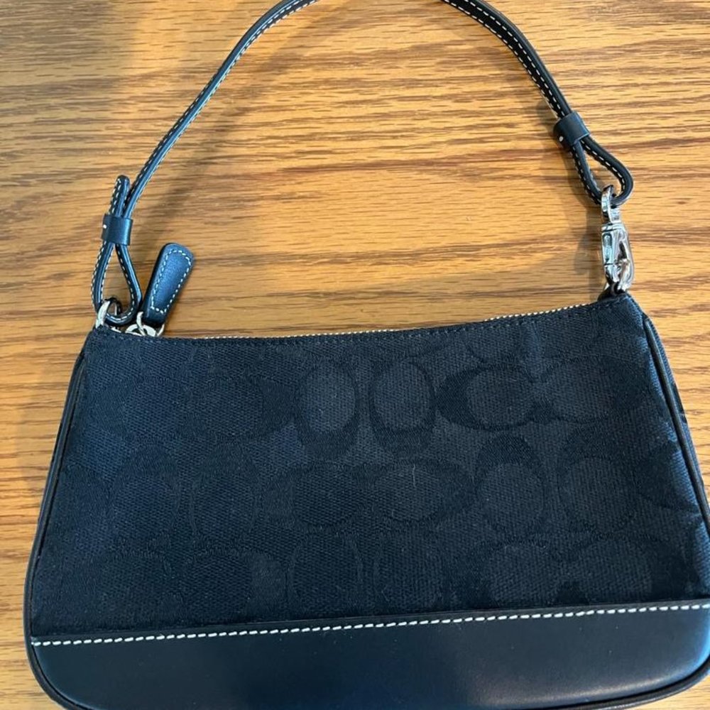 Coach Signature Jacquard Demi Clutch Handbag, Black, No. H25-6094